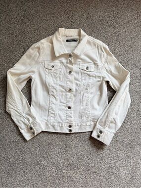 George Cream White Denim Trucker Jacket - Women's Button-Front